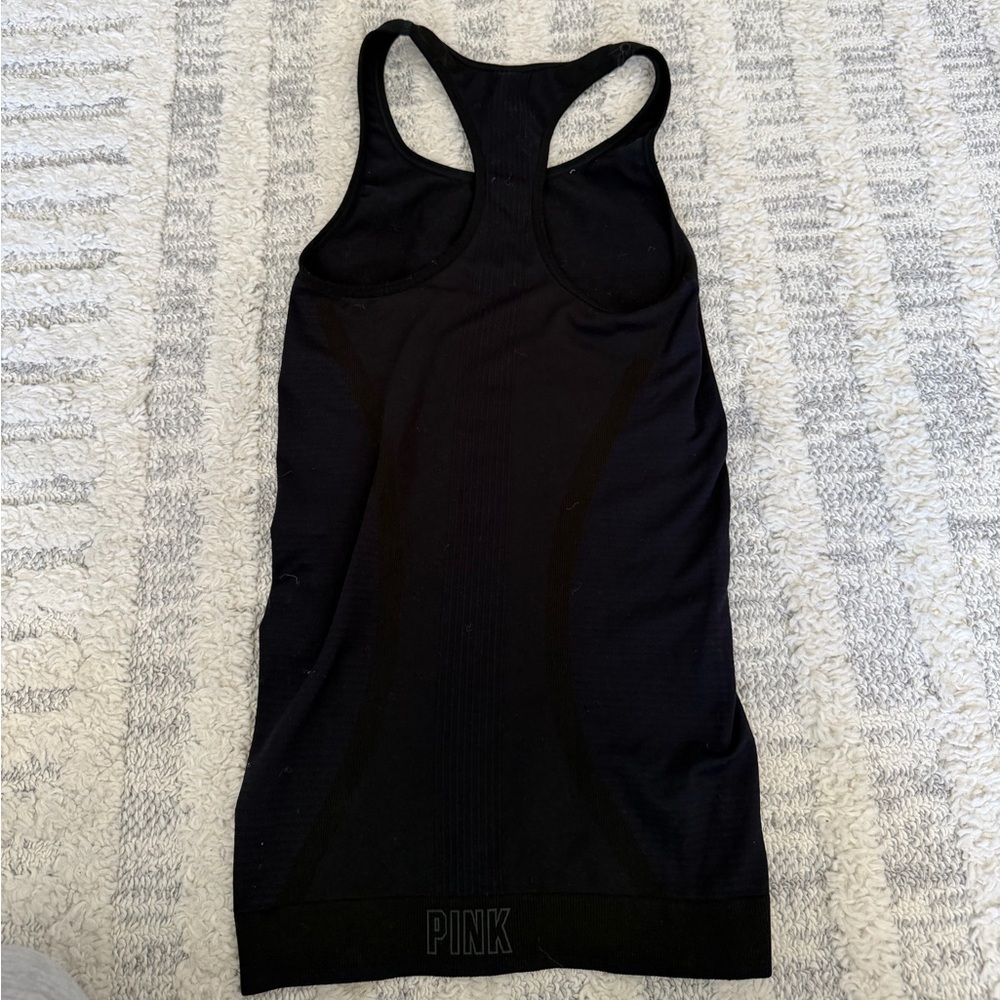 PINK Victoria's Secret Black Racerback Tank Top